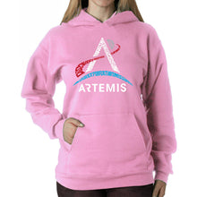 Load image into Gallery viewer, NASA Artemis Logo - Women&#39;s Word Art Hooded Sweatshirt