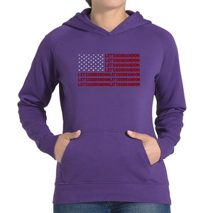 Lets Go Brandon  - Women's Word Art Hooded Sweatshirt