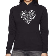 Load image into Gallery viewer, Heart Notes  - Women&#39;s Word Art Hooded Sweatshirt