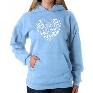 Heart Notes  - Women's Word Art Hooded Sweatshirt