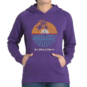 Cities In San Diego - Women's Word Art Hooded Sweatshirt
