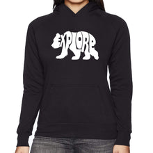 Load image into Gallery viewer, Explore - Women&#39;s Word Art Hooded Sweatshirt