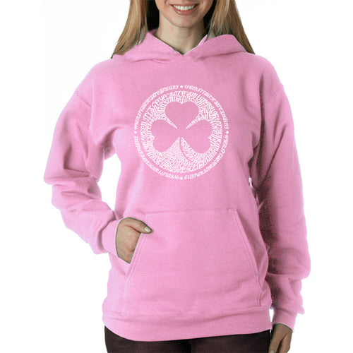LYRICS TO WHEN IRISH EYES ARE SMILING - Women's Word Art Hooded Sweatshirt