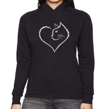 Load image into Gallery viewer, Cat Heart - Women&#39;s Word Art Hooded Sweatshirt