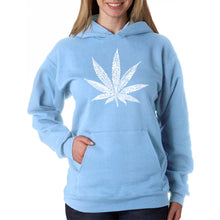 Load image into Gallery viewer, 50 DIFFERENT STREET TERMS FOR MARIJUANA - Women&#39;s Word Art Hooded Sweatshirt