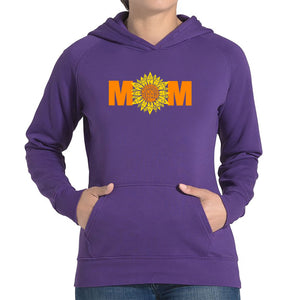 Mom Sunflower  - Women's Word Art Hooded Sweatshirt