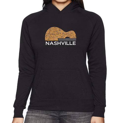 Nashville Guitar - Women's Word Art Hooded Sweatshirt