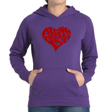 Load image into Gallery viewer, All You Need Is Love - Women&#39;s Word Art Hooded Sweatshirt