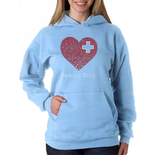 Load image into Gallery viewer, Nurses Rock - Women&#39;s Word Art Hooded Sweatshirt