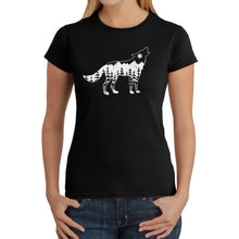 Load image into Gallery viewer, Howling Wolf - Women&#39;s Word Art T-Shirt