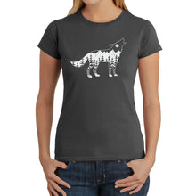 Load image into Gallery viewer, Howling Wolf - Women&#39;s Word Art T-Shirt