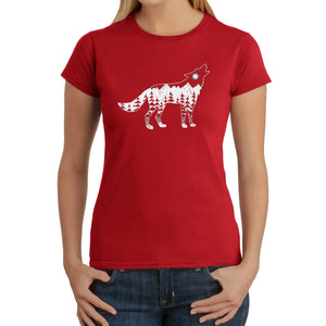 Howling Wolf - Women's Word Art T-Shirt