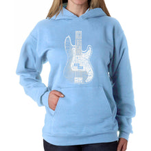 Load image into Gallery viewer, Bass Guitar  - Women&#39;s Word Art Hooded Sweatshirt