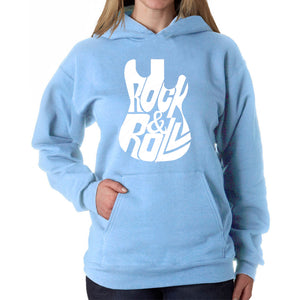 Rock And Roll Guitar - Women's Word Art Hooded Sweatshirt