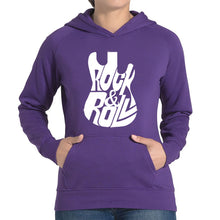 Load image into Gallery viewer, Rock And Roll Guitar - Women&#39;s Word Art Hooded Sweatshirt