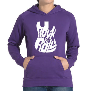Rock And Roll Guitar - Women's Word Art Hooded Sweatshirt