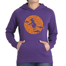 Load image into Gallery viewer, Spooky Witch  - Women&#39;s Word Art Hooded Sweatshirt