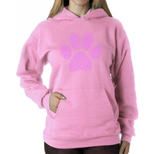 Load image into Gallery viewer, XOXO Dog Paw  - Women&#39;s Word Art Hooded Sweatshirt