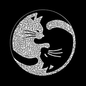 Yin Yang Cat  - Girl's Word Art T-Shirt