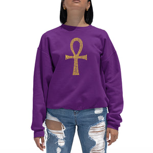 ANKH - Women's Word Art Crewneck Sweatshirt