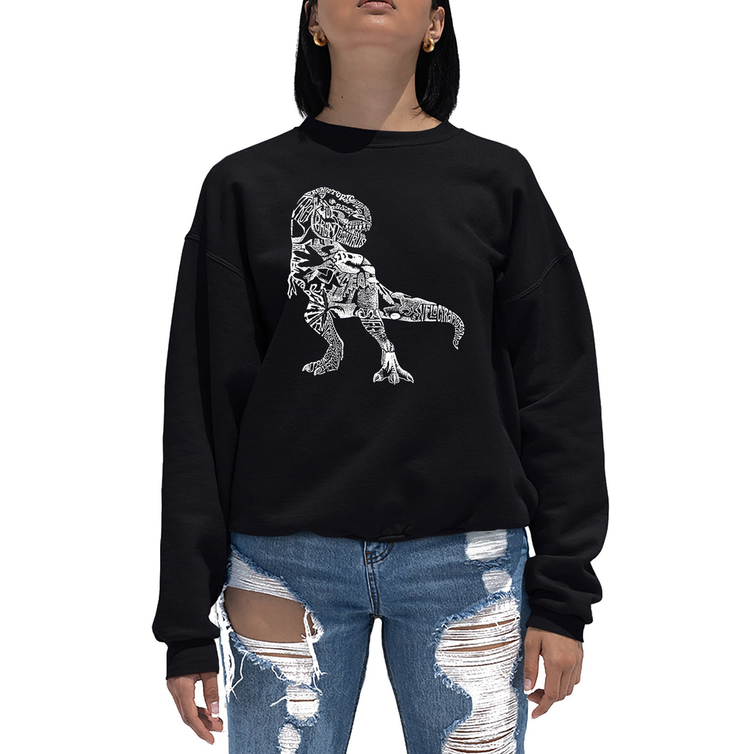 Dino Pics - Women's Word Art Crewneck Sweatshirt