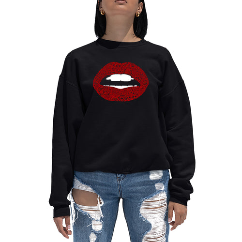 Fabulous Lips - Women's Word Art Crewneck Sweatshirt