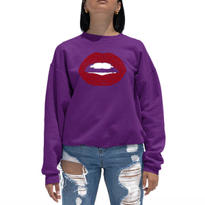 Fabulous Lips - Women's Word Art Crewneck Sweatshirt