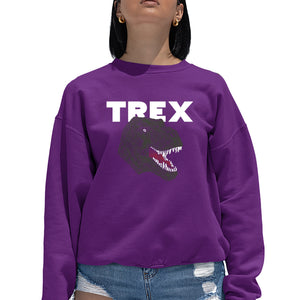T-Rex Head  - Women's Word Art Crewneck Sweatshirt