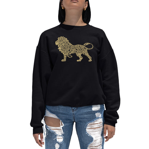 Lion - Women's Word Art Crewneck Sweatshirt