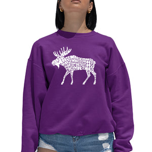 Moose  - Women's Word Art Crewneck Sweatshirt