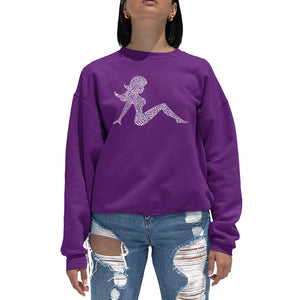 Mudflap Girl Keep on Truckin -  Women's Word Art Crewneck Sweatshirt