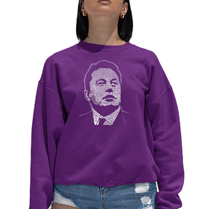 Elon Musk  - Women's Word Art Crewneck Sweatshirt