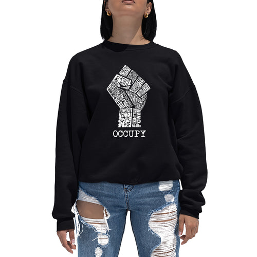 OCCUPY FIGHT THE POWER - Women's Word Art Crewneck Sweatshirt