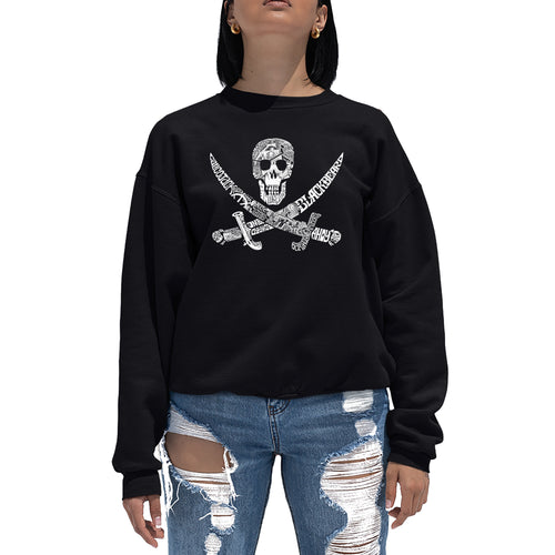PIRATE CAPTAINS, SHIPS AND IMAGERY - Women's Word Art Crewneck Sweatshirt