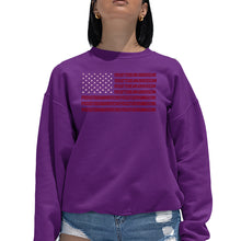 Load image into Gallery viewer, Proud To Be An American - Women&#39;s Word Art Crewneck Sweatshirt