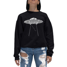 Load image into Gallery viewer, Flying Saucer UFO - Women&#39;s Word Art Crewneck Sweatshirt