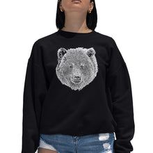 Load image into Gallery viewer, Bear Face  - Women&#39;s Word Art Crewneck Sweatshirt