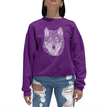 Load image into Gallery viewer, Wolf - Women&#39;s Word Art Crewneck Sweatshirt