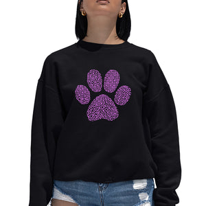 XOXO Dog Paw  - Women's Word Art Crewneck Sweatshirt