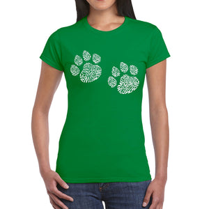 Meow Cat Prints -  Women's Word Art T-Shirt