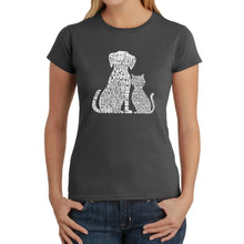 Load image into Gallery viewer, Dogs and Cats  - Women&#39;s Word Art T-Shirt