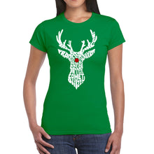 Load image into Gallery viewer, Santa&#39;s Reindeer  - Women&#39;s Word Art T-Shirt