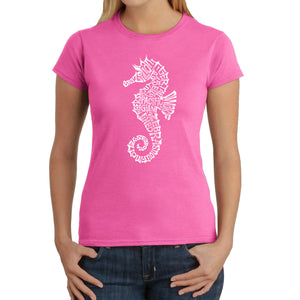 Types of Seahorse -  Women's Word Art T-Shirt