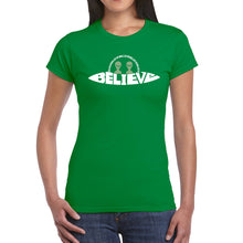 Load image into Gallery viewer, Believe UFO - Women&#39;s Word Art T-Shirt