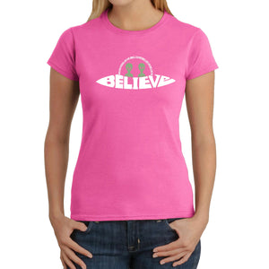 Believe UFO - Women's Word Art T-Shirt