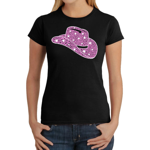Cowgirl Hat - Women's Word Art T-Shirt