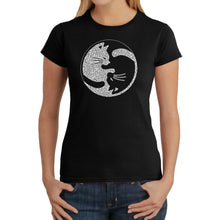 Load image into Gallery viewer, Yin Yang Cat  - Women&#39;s Word Art T-Shirt