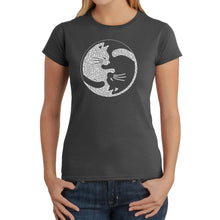 Load image into Gallery viewer, Yin Yang Cat  - Women&#39;s Word Art T-Shirt