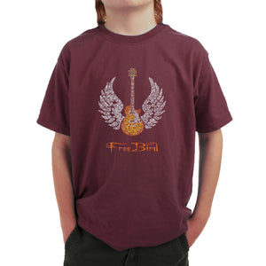 LYRICS TO FREE BIRD - Boy's Word Art T-Shirt