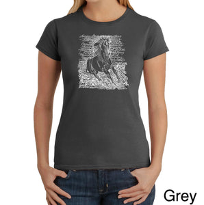 POPULAR HORSE BREEDS - Women's Word Art T-Shirt